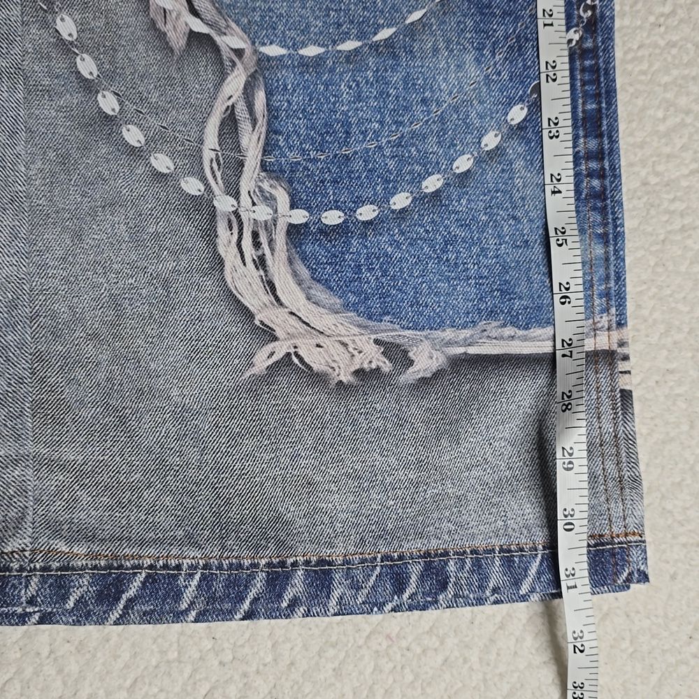 3169 NWT YADcrew丨3D Waistband Print Loose Fit Denim Jeans Sz Small - Picture 6 of 14